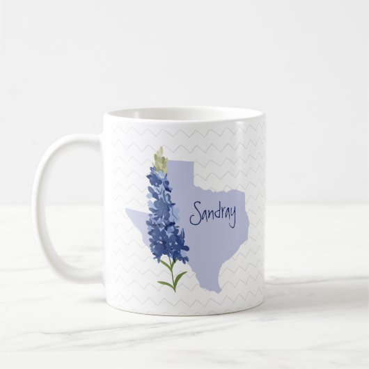 Personalisiert Bluebonnet Texas Kaffeetasse (Links)