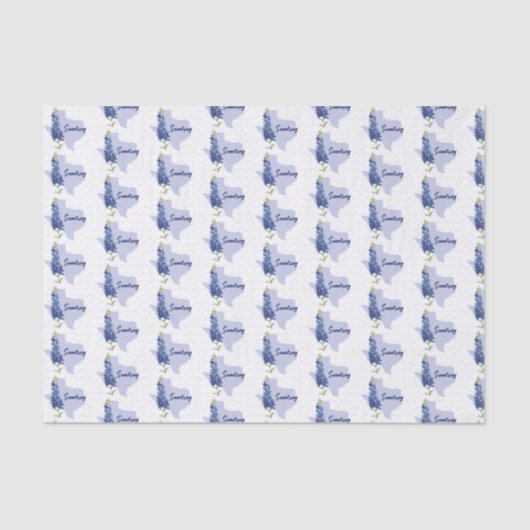 Personalisiert Bluebonnet Texas Seidenpapier (Vorderseite)