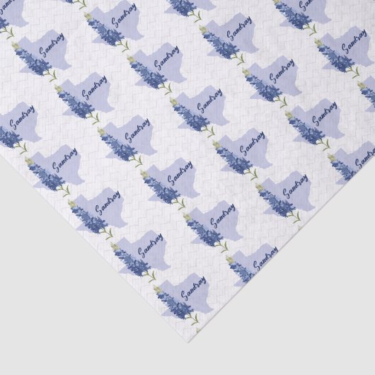 Personalisiert Bluebonnet Texas Seidenpapier (Ausschnitt)