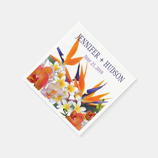 Personalisiert blühende Joy-Tropical-Blume Serviette (Ecke)