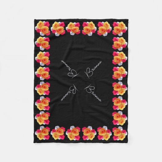 Personalisiert blühende Rose Motif Fleece Blanket (Vorderseite)