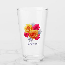 Personalisiert blühende Rose Motif-Glas Glas