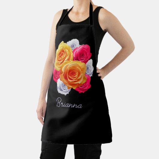 Personalisiert blühende Rose Motif-Schürze Schürze (InSitu)