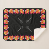 Personalisiert blühende Rose Motif Sherpa Blanket Sherpadecke (Vorderseite (Horizontal))