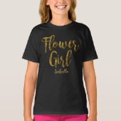 Personalisiert Blume Girl Tshirt | Goldfolie (Vorderseite)