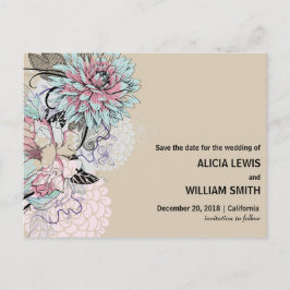 Personalisiert - Blumenbilder Save the Date Postkarte