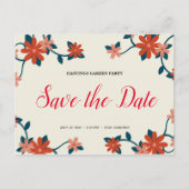 Personalisiert - Blumengarten Party Save the Date Postkarte (Vorderseite)