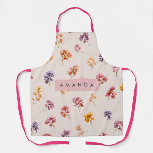 Personalisiert Blush and Lavendel Garden Schürze (Vorderseite)