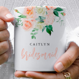 Personalisiert Blush Floral Bridesmaid Tasse