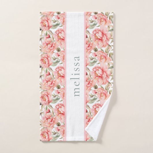 Personalisiert Blush Floral Cotgore Gym Handtuch (Handtuch)