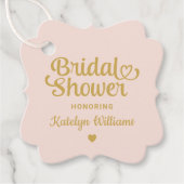 Personalisiert Blush Gold Wedding Brautparty Geschenkanhänger (Vorderseite)