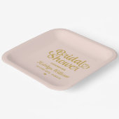 Personalisiert Blush Gold Wedding Brautparty Pappteller (Gewinkelt)