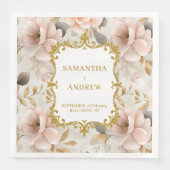 Personalisiert Blush Gold Wedding Napkins Serviette (Vorderseite)