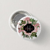 Personalisiert Blush Pink Bläschen Bouquet Button (Vorne & Hinten)