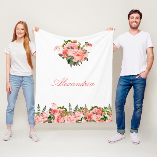 Personalisiert Blush Pink Bläschen Bouquet Fleecedecke (Beispiel)