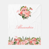 Personalisiert Blush Pink Bläschen Bouquet Fleecedecke (Vorderseite)