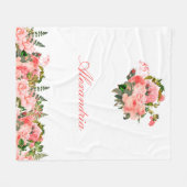 Personalisiert Blush Pink Bläschen Bouquet Fleecedecke (Vorderseite (Horizontal))