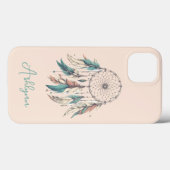 Personalisiert Blush Pink Dream Catcher Boho Chic  Case-Mate iPhone Hülle (Rückseite (Horizontal))