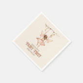 Personalisiert Blush Pink Fairy Erster Geburtstag Serviette (Ecke)