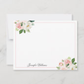Personalisiert Blush Pink Feminine Wasserfarben Mitteilungskarte (Vorderseite)