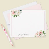 Personalisiert Blush Pink Feminine Wasserfarben Mitteilungskarte