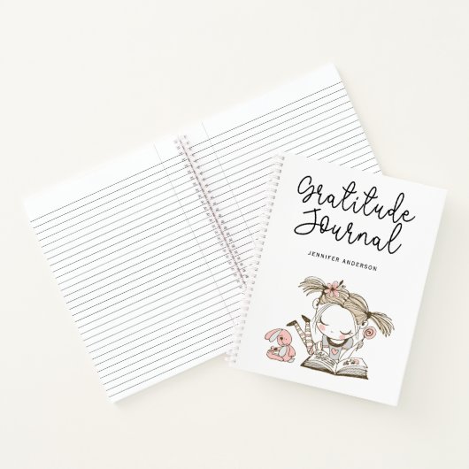 Personalisiert Blush Pink Girly Dankeszeitung Notizblock (Innenseite)