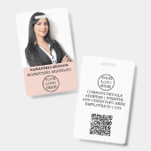 Personalisiert Blush Pink Giro Modernes Personal Ausweis (Vorder- & Rückseite)