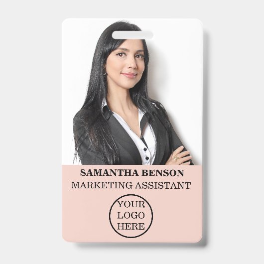 Personalisiert Blush Pink Giro Modernes Personal Ausweis (Vorderseite)