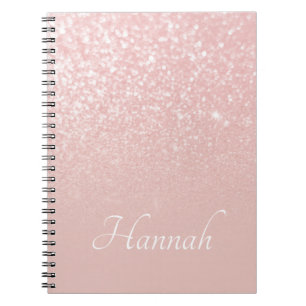 Personalisiert Blush Pink Glitzer Ombre Notizblock