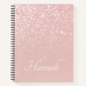 Personalisiert Blush Pink Glitzer Ombre Notizblock (Vorderseite)