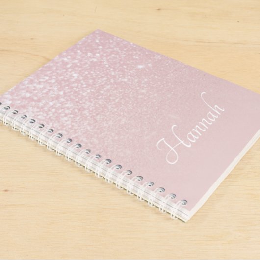 Personalisiert Blush Pink Glitzer Ombre Notizblock