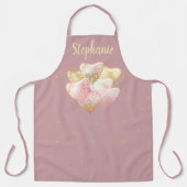 Personalisiert Blush Pink Gold Balloons Girl Schürze (Vorderseite)