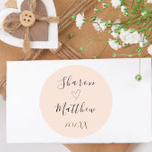 Personalisiert Blush Pink handgeschriebene SkriptW Runder Aufkleber