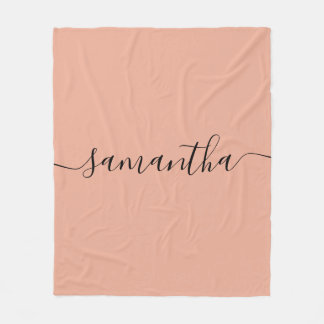 Personalisiert Blush Pink-Kalligrafie Fleecedecke