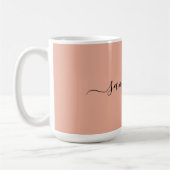 Personalisiert Blush Pink-Kalligrafie Kaffeetasse (Links)