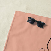 Personalisiert Blush Pink-Kalligrafie Strandtuch (Beispiel)