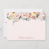 Personalisiert Blush Pink Moderne Aquarellblume N Mitteilungskarte (Vorderseite)