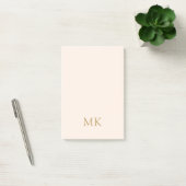 Personalisiert Blush Pink-Monogramm-Initialen Post-it Klebezettel (Büro)