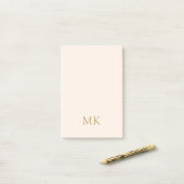 Personalisiert Blush Pink-Monogramm-Initialen Post-it Klebezettel (Auf Schreibtisch)