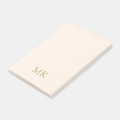 Personalisiert Blush Pink-Monogramm-Initialen Post-it Klebezettel (angewinkelt)