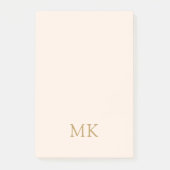Personalisiert Blush Pink-Monogramm-Initialen Post-it Klebezettel (Vorderseite)