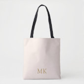 Personalisiert Blush Pink-Monogramm-Initialen Tasche (Vorderseite)