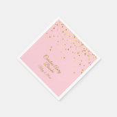 Personalisiert Blush Pink Rose Gold Confetti Serviette (Ecke)