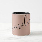 Personalisiert Blush Pink Rose Gold Name chic schw Tasse (Zentrum)