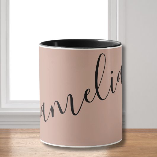 Personalisiert Blush Pink Rose Gold Name chic schw Tasse