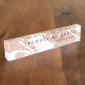 Personalisiert Blush Pink Sparkon Glitzer Namensplakette (Seite)