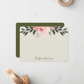 Personalisiert Blush Pink Wasserfarbe Moderne Vege Mitteilungskarte (Vorderseite/Rückseite Beispiel)