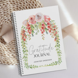 Personalisiert Blush Red Floral Dankbarkeit Journa Notizblock