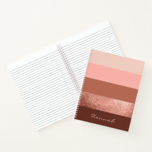 Personalisiert Blush Rose Goldene, schicke Streife Notizblock