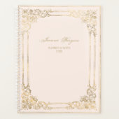 Personalisiert Blush Verzierter Goldrahmen Script  Planer (Vorderseite)